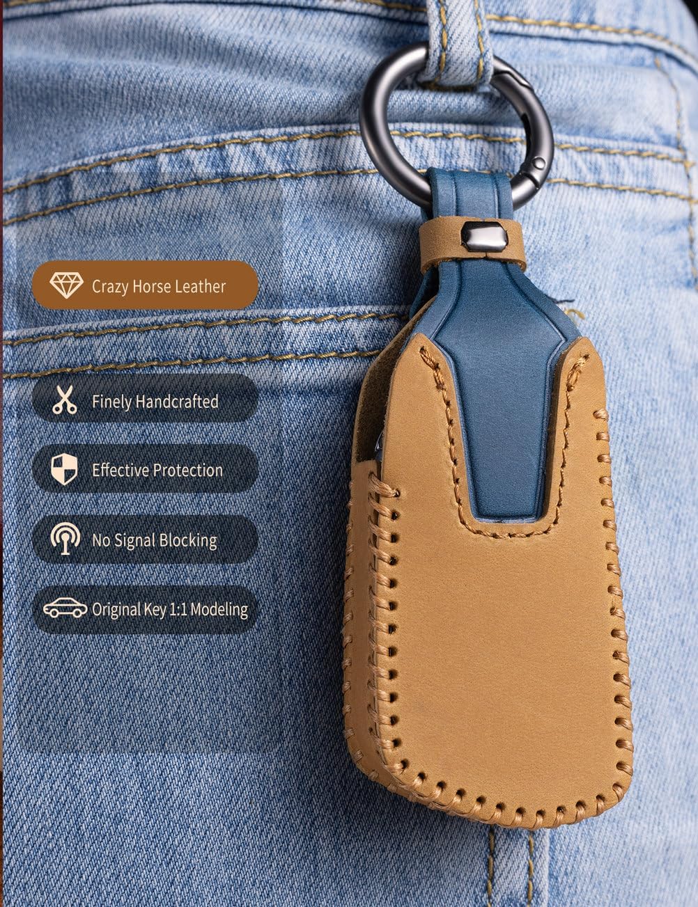 for Volkswagen Key Fob Cover Leather Car Key Case Keychain Fob Holder