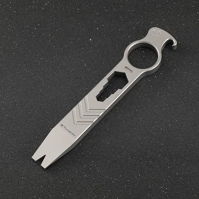 Titanium Pry Bar Bottle Opener, 5.51" Multi Tool Crowbar with Multi-size Wrench/Screwdriver/Nail Puller Function QG002