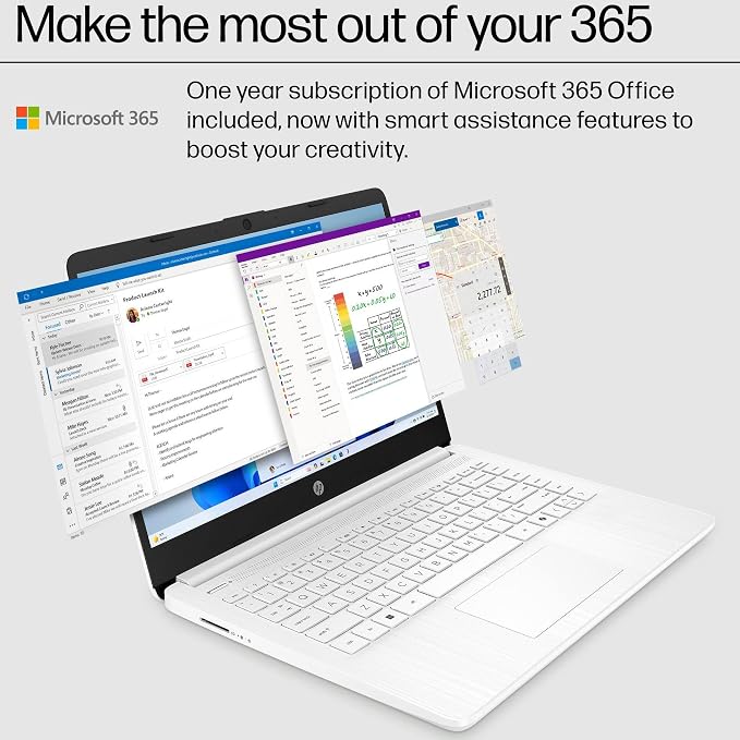 HP Essential 2026 Laptop, Office 365, Copilot AI, 4GB RAM, Intel Processor | Windows 11 Home S, WiFi 6 & Bluetooth, Camera, Fast Charge, Longtime battery life, Portable Design for Office & Student