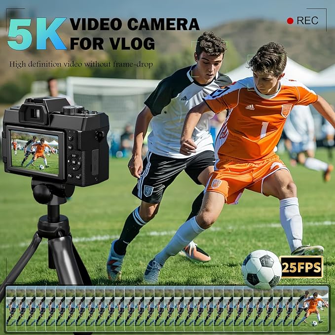 True 5K Digital Camera for Photography, Autofocus & Anti-Shake, 16X Zoom