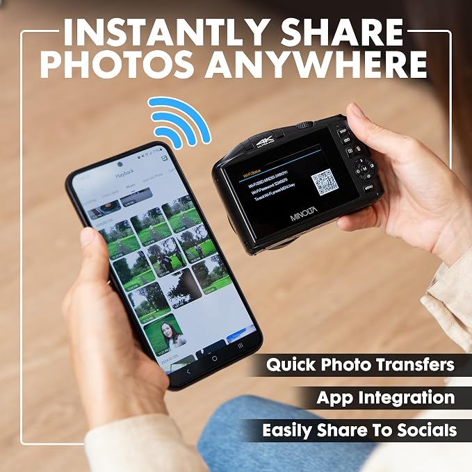 Minolta 64MP Digital Camera – 4K Ultra HD Video at 60FPS, 16x Digital Zoom