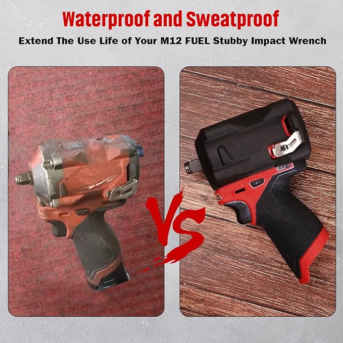 M12 FUEL Stubby Impact Driver Protective Boot Fits for Milwaukee M12 FUEL 3/8 in. and 1/2 in. Stubby Impact Wrenches (2554-20, 2555-20, and 2555P-20)