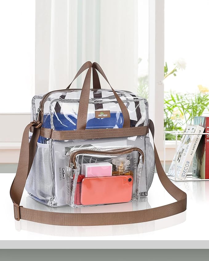 MAY TREE Clear Vinyl Tote Bag, Suitable