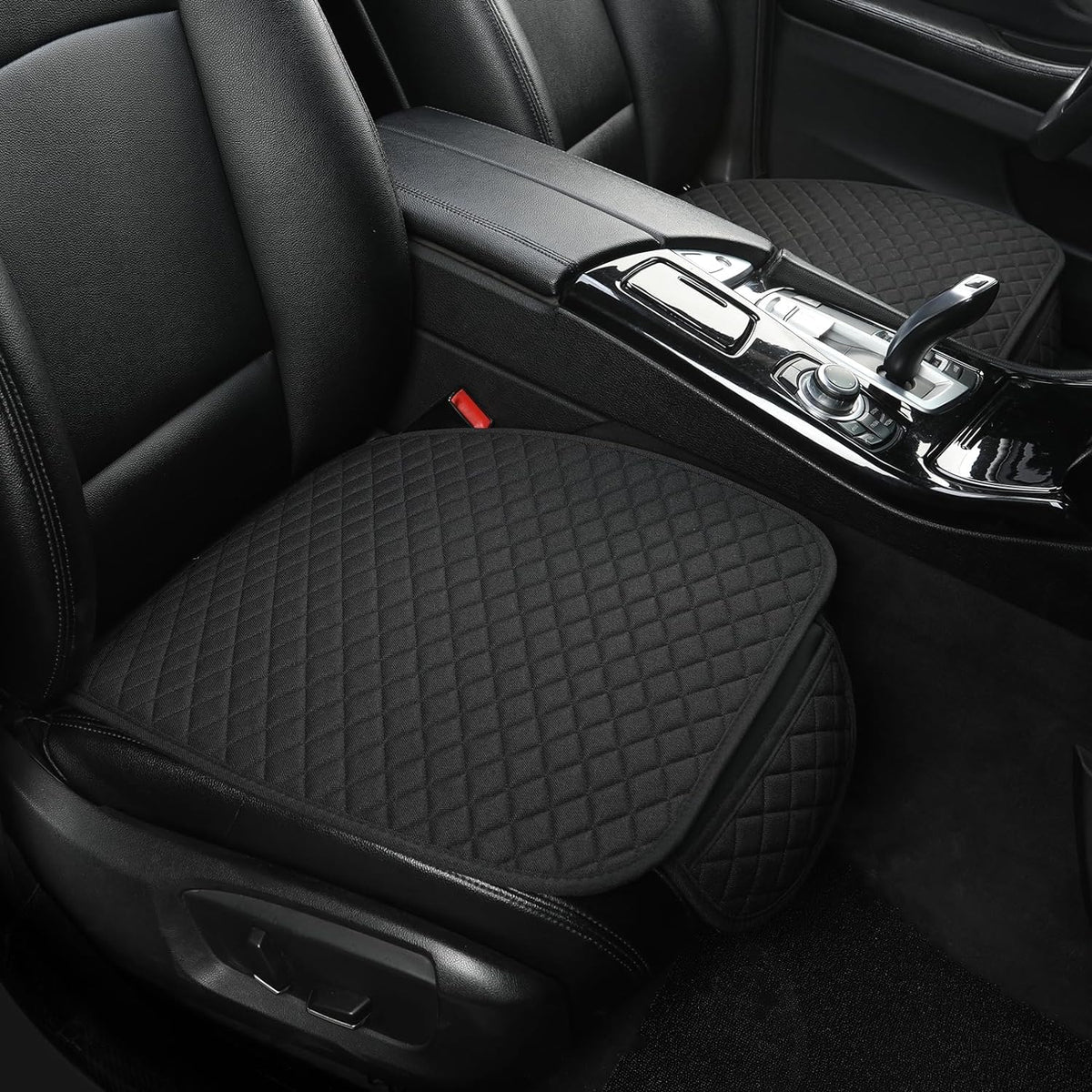 West Llama Linen Car Seat Covers,Bottom Seat Covers for Cars Include 2 Piece Front Driver Seat Pad Mat Universal Fits 90% Vehicles,SUVs,Cars,Sedans(2Piece-Black)
