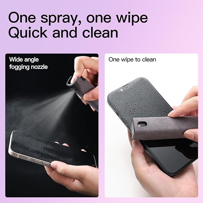 CUIUD Screen Cleaner Kit 4 Pcs, Two in One Screen Cleaner Spray and Wipe