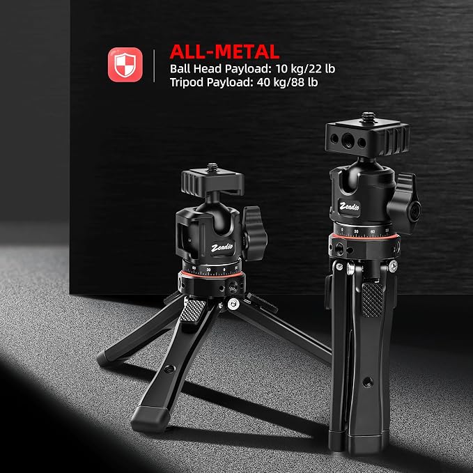 Zeadio Heavy Metal Tripod Kit: 1/4" Screw Adapter Tripod Mount