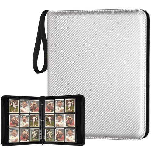GERMUN Silver 9 Pocket Card Binder - Premium Zip Trading Card Album for MTG & TCG | 720 Double-Sided Pockets