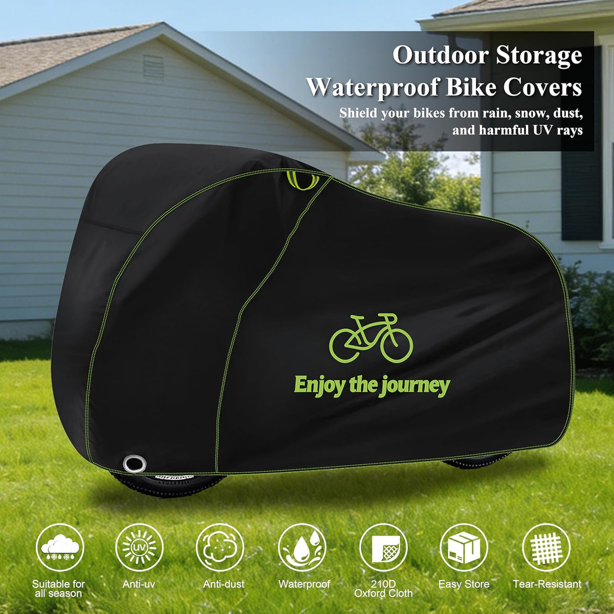 Skiennix Bike Cover - Waterproof Outdoor Protection for 1 Electric or Mountain Bike | UV & Dust Resistant
