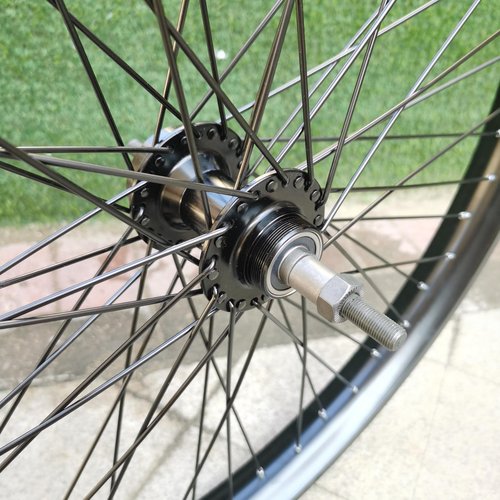 DONSP1986 26 inch x 1.85" Heavy Duty Bicycle Rear Wheel Rim 12 Gauge, Double Wall Aluminum Alloy 48 Spokes Wheel, 26" Bike Rear Rim 135mm (Black) Disc Brake