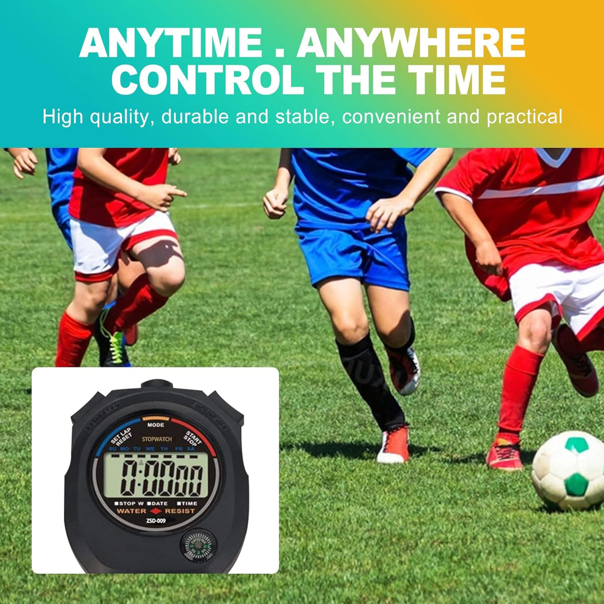 Skiennix Digital Stopwatch Timer - Large Display, 1/100 Sec Accuracy, Includes Lanyard | Perfect for Sports & Training