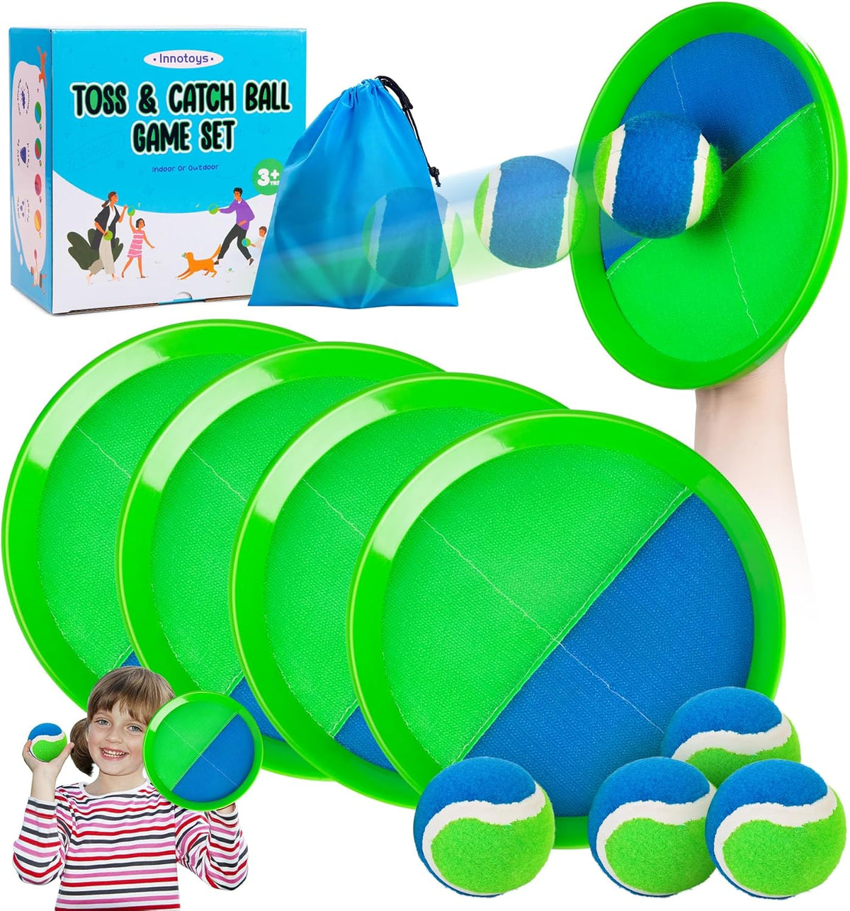 Toss and Catch Ball Game | Perfect Outdoor Toy for Kids Ages 4-8 - Ideal for Beach, Pool & Yard Fun