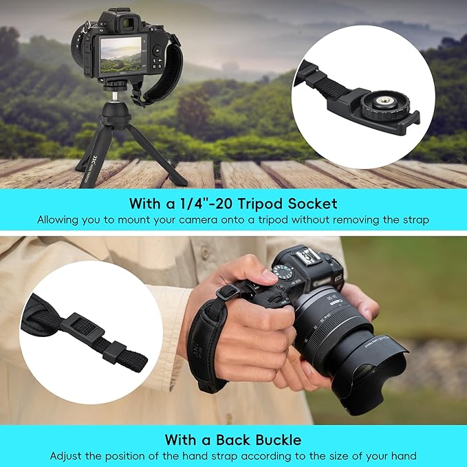 JJC Camera Hand Grip Strap for Canon EOS R8 R10 R7 R5 C R6 Mark III II V R RP