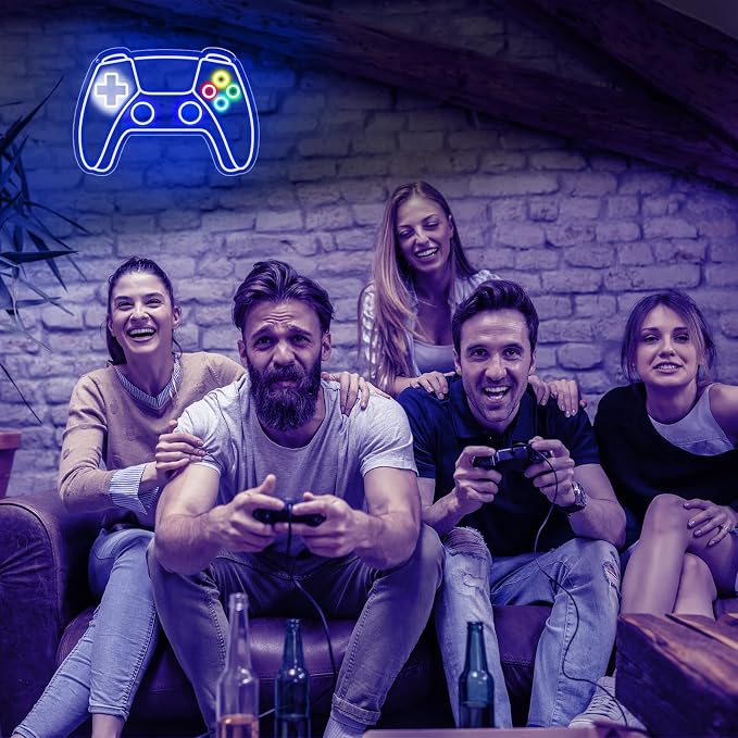 Gamer Neon Sign, Gamepad Shaped LED Neon Sign