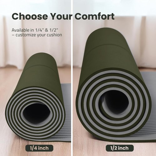 Gogokiwi Extra Wide Yoga Mat - Non-Slip Fitness Mat with Alignment Marks | 72"L x 36"W for Yoga & Pilates
