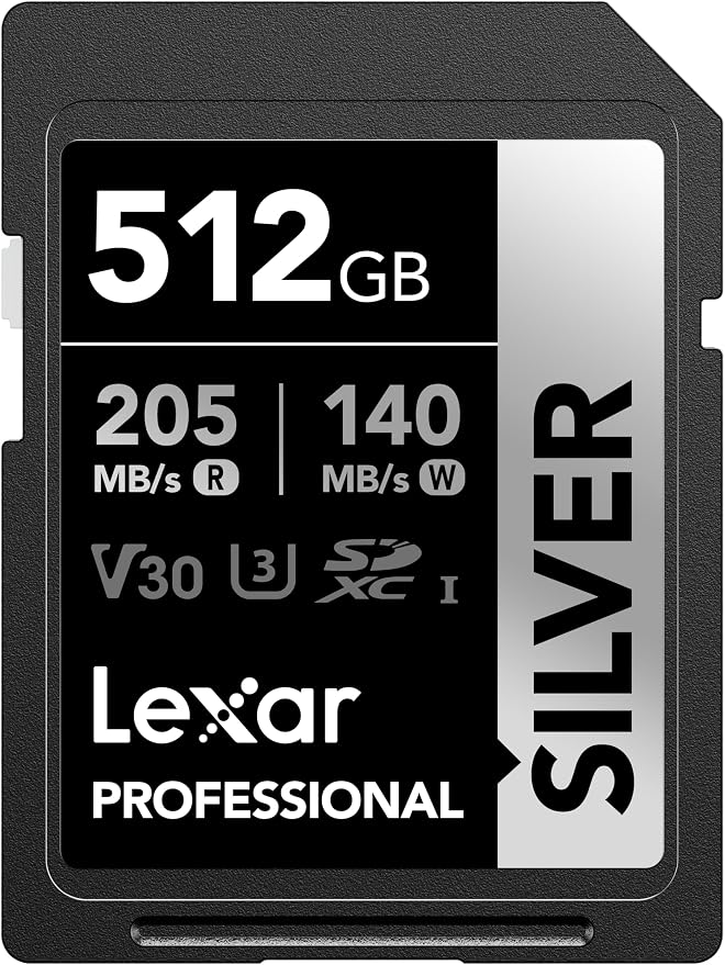 Lexar 512GB Professional Silver SD Card,