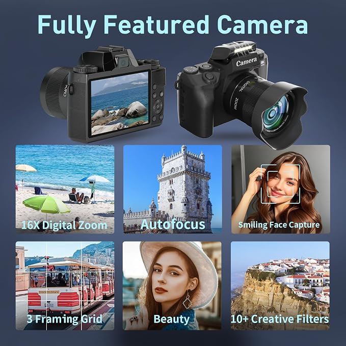 8K Digital Camera, 64MP WiFi Cameras