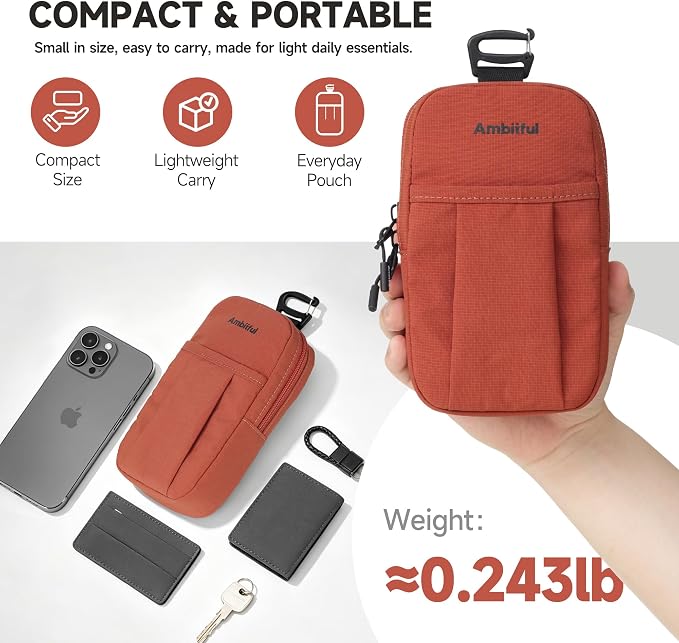 AMBITFUL Compact Sports Camera Bag, Shoulder Strap Storage Case, 3.94 x 1.57 x