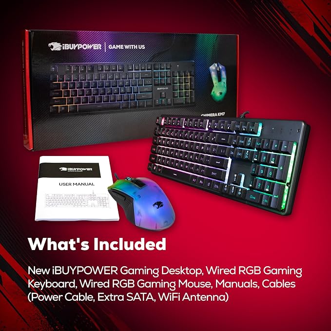 iBUYPOWER Element SE Gaming PC Desktop Computer AMD Ryzen 5 8400F CPU, NVIDIA GeForce RTX 3050 6GB GPU, 16GB DDR5 RAM, 1TB NVMe SSD, Windows 11 Home, Gamer Keyboard and Mouse - ESA5N3501