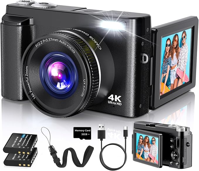 Duluvulu 4K Digital Camera for Photography Autofocus, 2026 Latest 48MP Vlogging