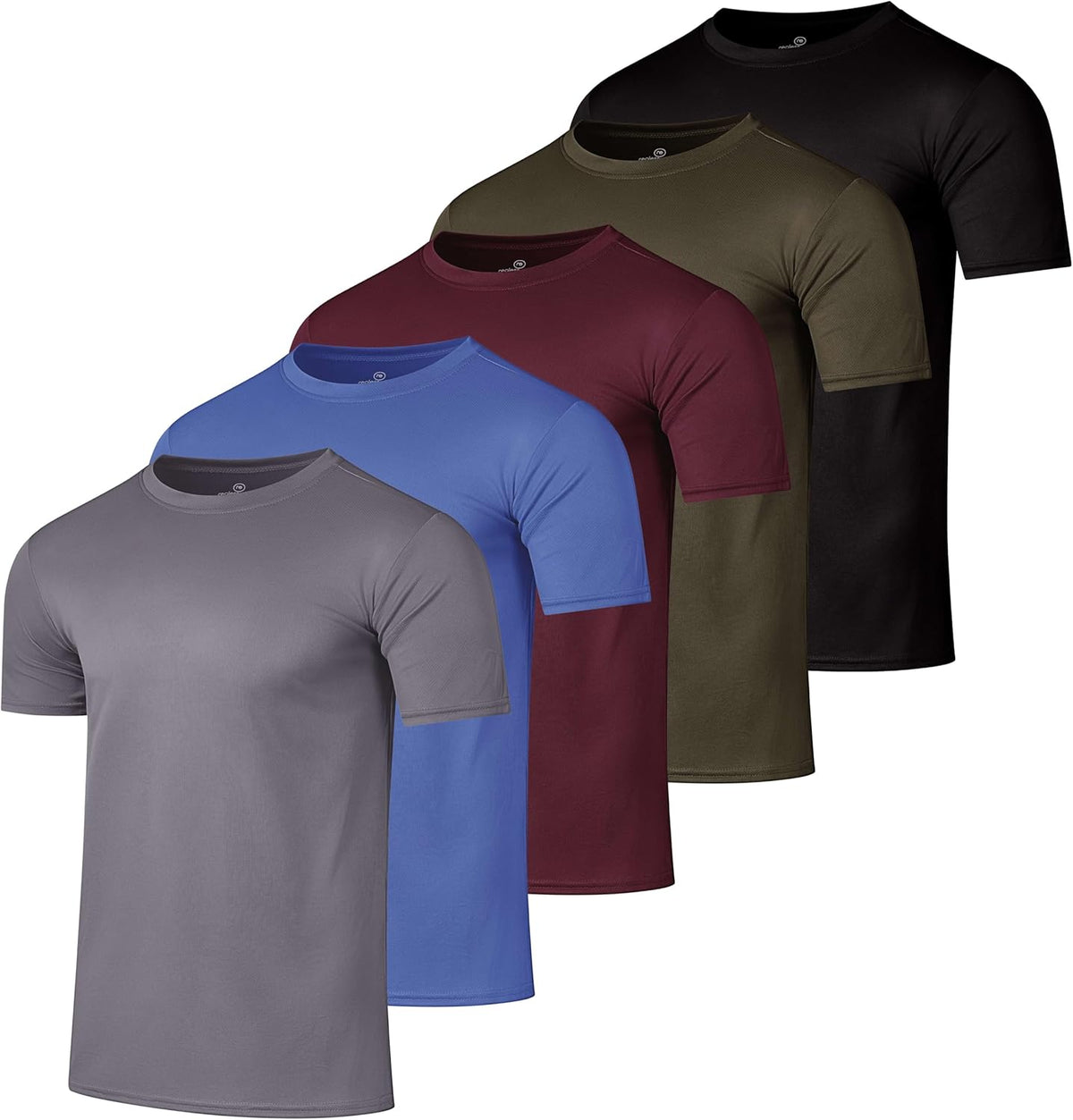Real Essentials Men’s Mesh Short Sleeve Crew Neck T-Shirt - 5 Pack Workout Athletic Tee (Big & Tall)