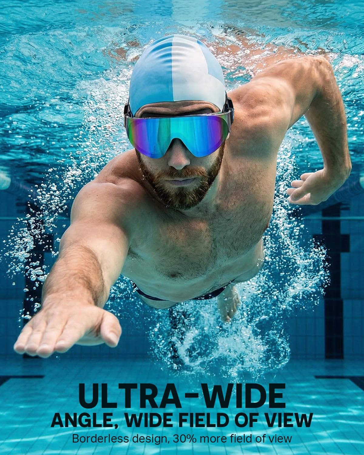 Zoomsnail Swim Goggles - Rimless Wide View Anti-Fog Pool Goggles for Adults | 2 Pack, UV Protection