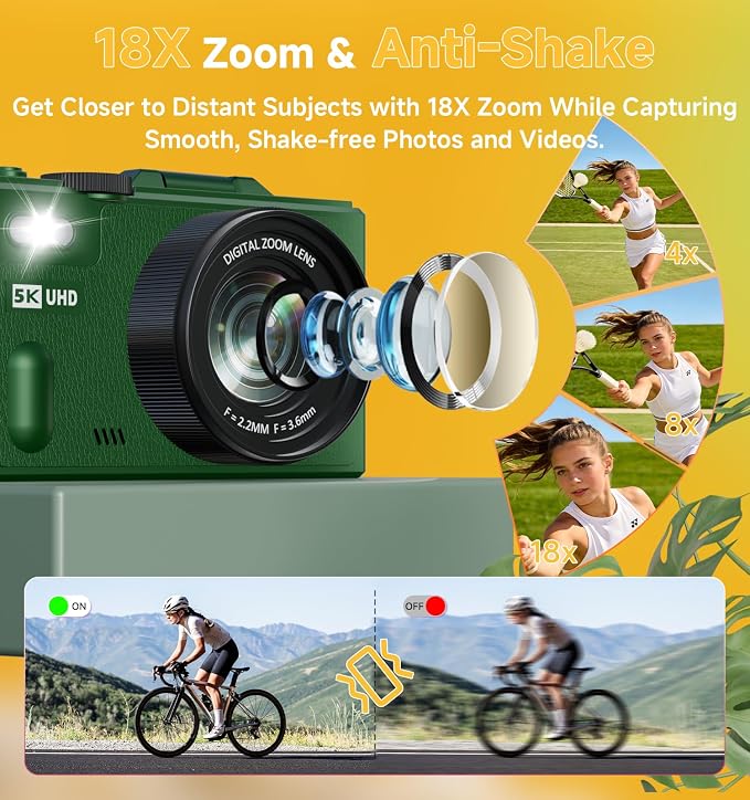 5K Digital Camera for Photography, 80MP Digital Camera