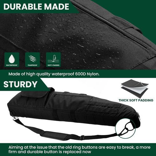 HUNTSEN Soft Double Rifle Case - Padded Handle, Adjustable Sling, Dual Lockable Zippers | 38" to 52" Sizes