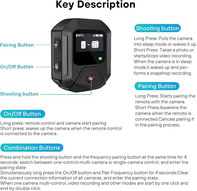 GPS Remote Control for DJI Osmo Action 6/Action 5 Pro/Action 4, GPS Wireless