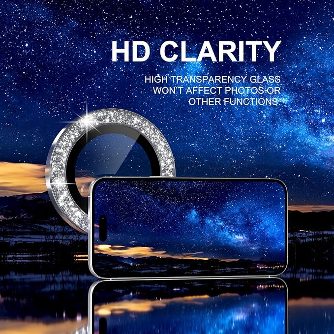 Choiche Compatible for iPhone 17 Camera Lens Protector Bling, 9H Tempered Glass