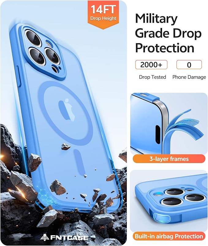 FNTCASE for iPhone 14 Pro Case: Translucent Matte Cases