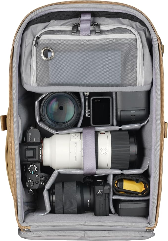VANGUARD VEO Metro B25L Camera & Everyday Backpack – Fits 70–200mm Attached
