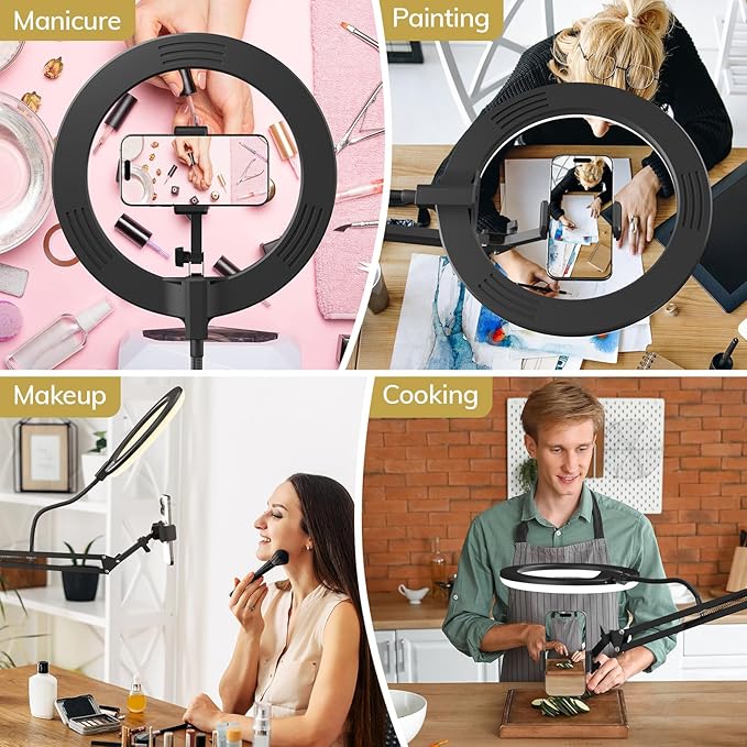 TONOR Overhead Ring Light Kit, Adjustable Angle, Suitable