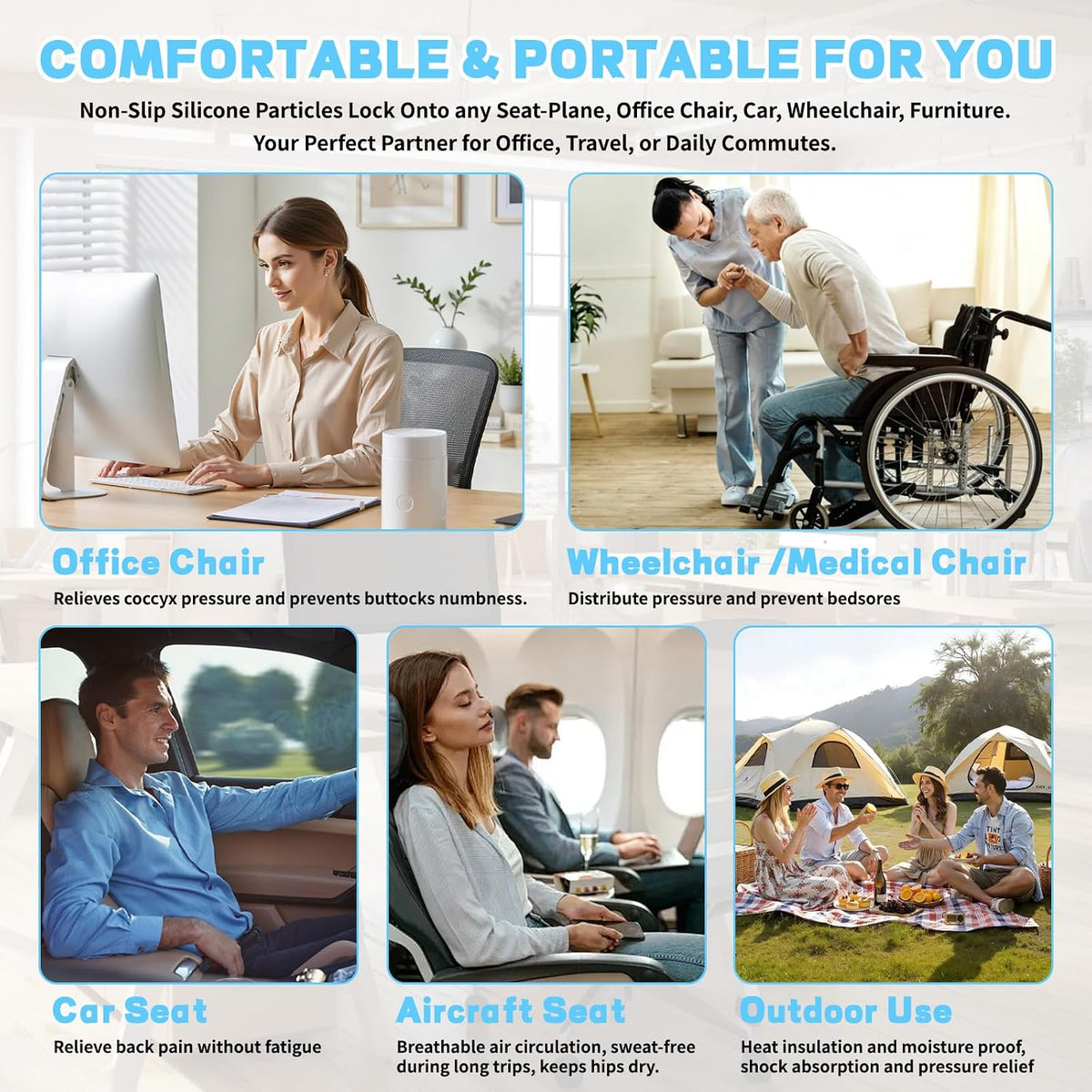 Sondor Travel seat Cushion-Airplane seat Cushion for Long flighs