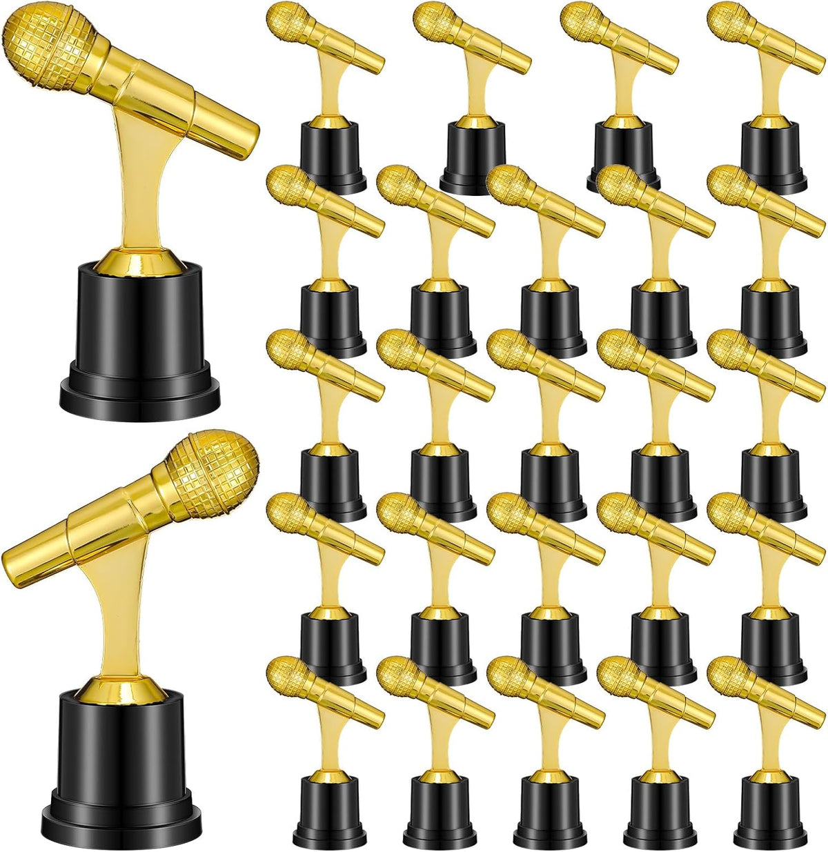 Tondiamo Gold Microphone Trophy - Music Awards Decoration | 2.76 x 5.12 Inches Party Favor