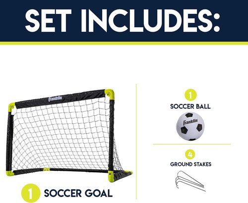 Franklin Sports Mini Soccer Goal Set - Includes Ball and Pump for Easy Setup | Perfect for Kids