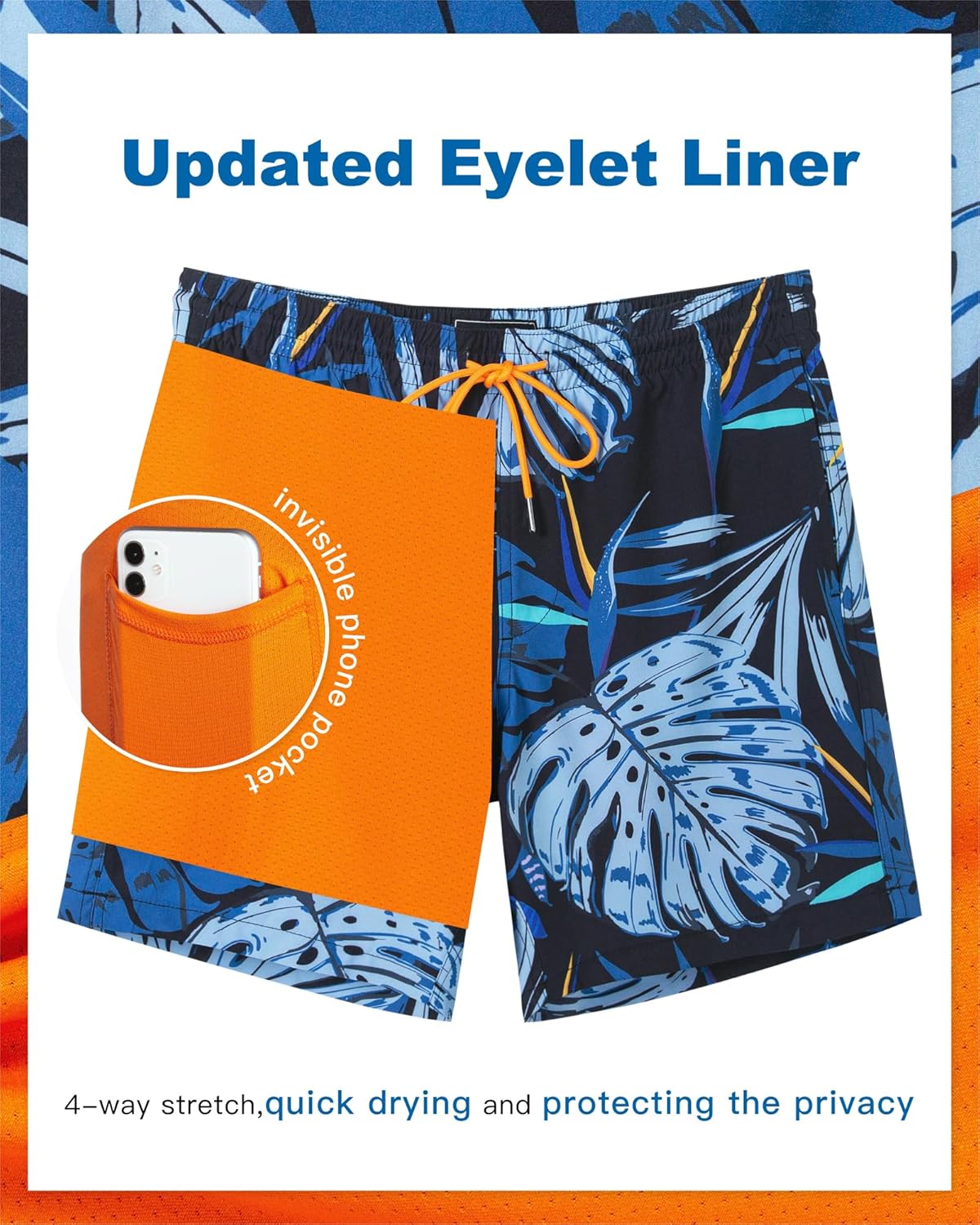 SURF CUZ Men's Swim Trunks - Quick-Dry 7" Swim Shorts with Compression Liner | Stretchy & Comfortable