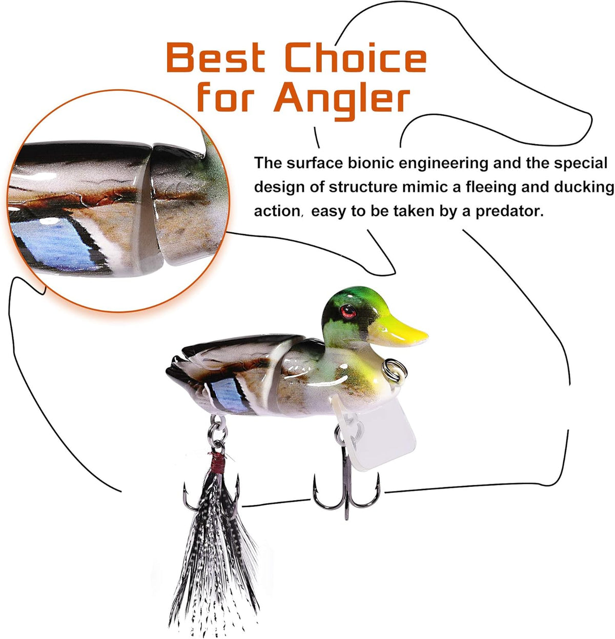 TRUSCEND Swimmax Fishing Lure - Wiggling, Vibrating, Rattling Jointed Swimbait for Bass & Trout