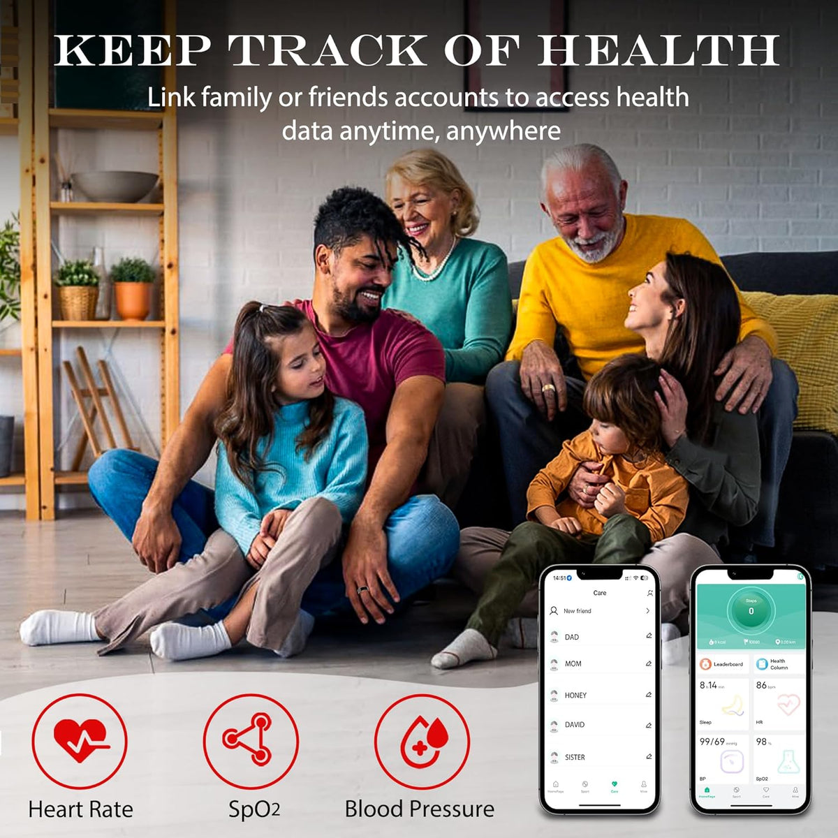 Smart Health Ring | Fitness Tracker for Men & Women - Heart Rate, Blood Oxygen, Sleep Monitoring, IP68 Waterproof, Silver 13