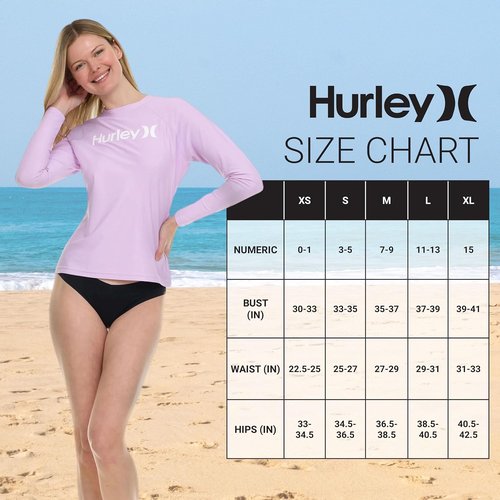 Hurley Women's Rash Guard - Long Sleeve Swim Shirt with UPF 50+ UV Protection | Stylish & Comfortable