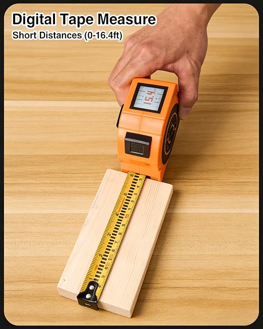 328Ft 3-in-1 Digital Laser Tape Measure Rechargeable Measuring Tool &16Ft