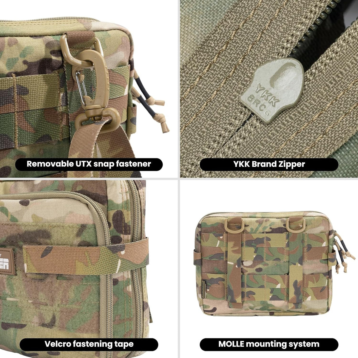 EXCELLENT ELITE SPANKER Tactical Molle Admin Pouch Utility Organizer EDC Medical Bag Utility EDC Tool Pouch with Shoulder Strap Attachment Pouches Waist Bag