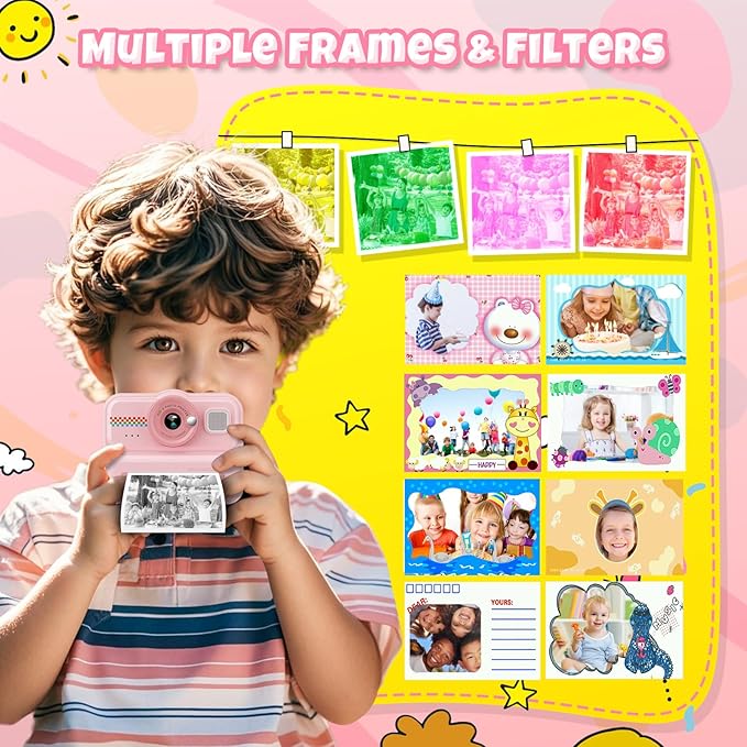 HiMont Kids Camera Instant Print, 1080P HD Instant Print Camera