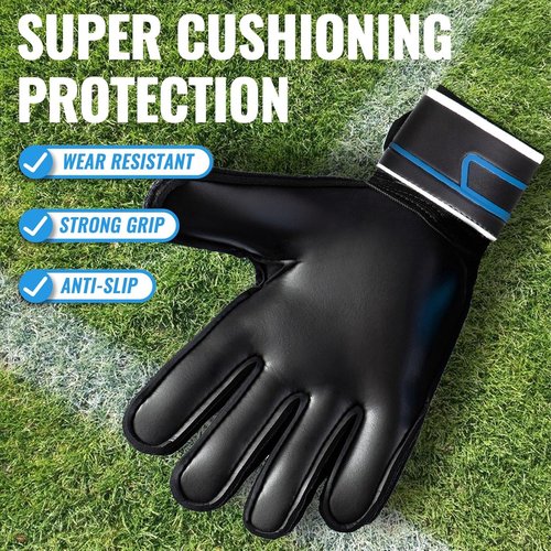 Malker Soccer Goalie Gloves - Fingersave & Double Wrist Protection | Strong Grip for Kids & Adults