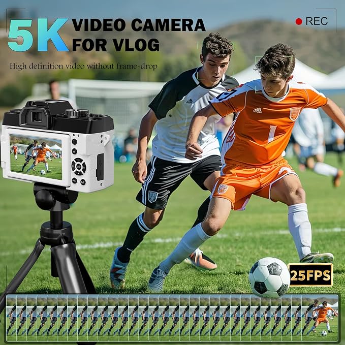 True 5K Digital Camera for Photography, Autofocus & Anti-Shake, 16X Zoom