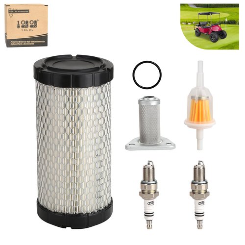 10L0L Golf Cart Tune Up Kit Compatible with EZGO TXT (W/MCI)/RXV (W/Robbins)/ST350/Workhorse, with Air + Oil + Fuel Filter 28463G01 26591G01 Spark Plug O-Ring