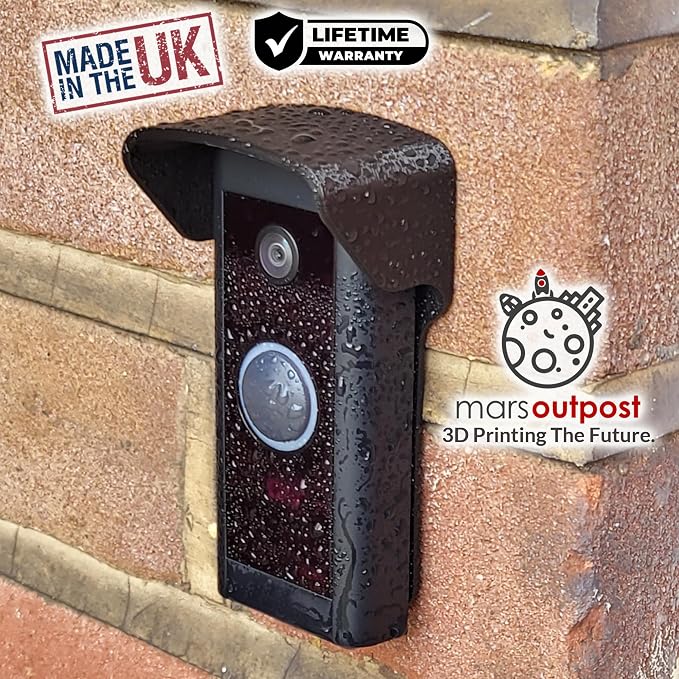 No Drill Rain Cover for Video Doorbell Wired Hood Anti-Glare Protection Weather