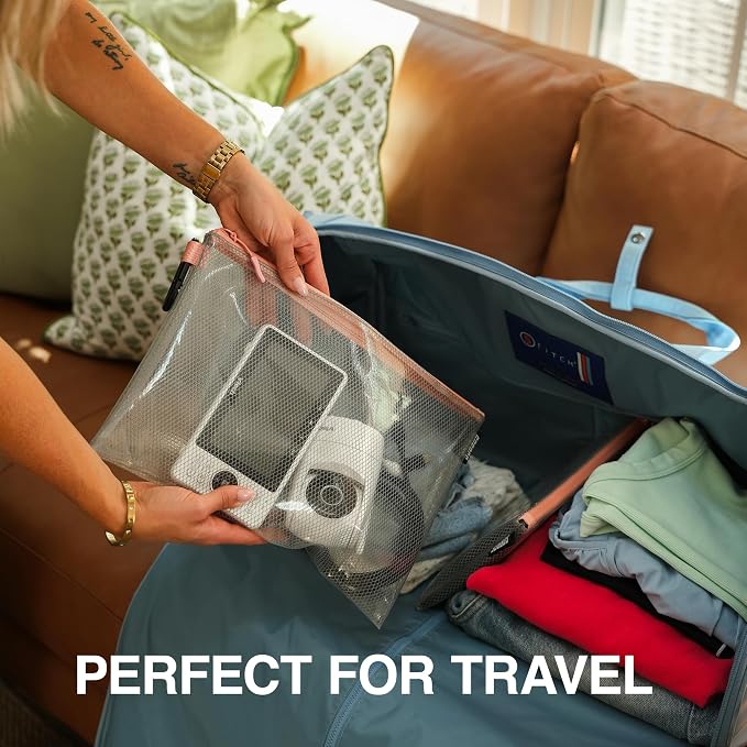 GOBAGS Air Production Multi‑Size Clear Zipper Pouch – Cable Organizer & Travel