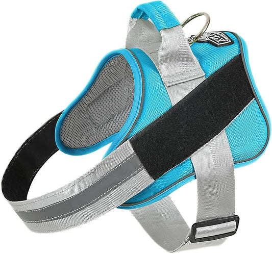 Bolux Dog Harness, No-Pull Reflective Dog Vest, Breathable Adjustable Pet Harness with Handle for Outdoor Walking - No More Pulling, Tugging or Choking (OceanicBlue, Small (Pack of 1))