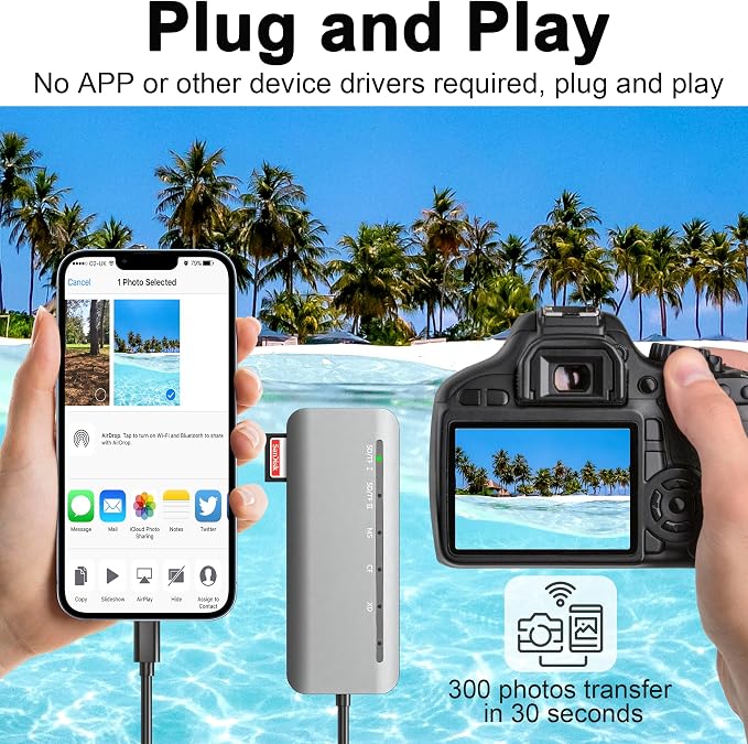Memory Stick Pro Duo Card Reader, 7 in1 Memory Stick Pro Duo Adapter USB C