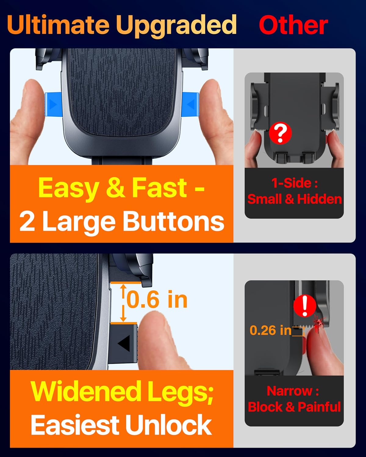 YRU 90+LBS Military-Grade Anti-Shake 2026 Upgraded Car Phone Holder Mount